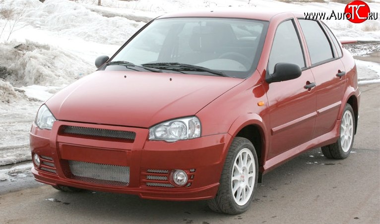 7 349 р. Передний бампер ATL Лада Калина 1118 седан (2004-2013) (Неокрашенный, Установка без арок)  с доставкой в г. Пермь