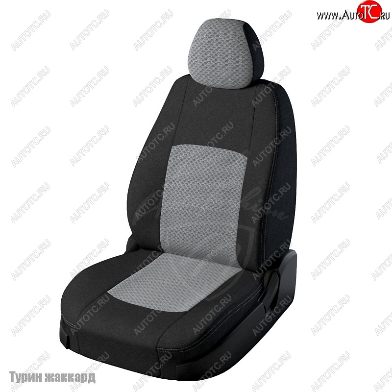 4 699 р. Чехлы для сидений Lord Autofashion Турин (жаккард) Лада Калина 1117 универсал (2004-2013) (Черный, вставка Тропик)  с доставкой в г. Пермь