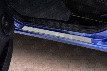 1 499 р. Накладки порожков салона Russtal Лада Калина Спорт 1119 хэтчбэк (2008-2014) (Нержавейка полированная)  с доставкой в г. Пермь. Увеличить фотографию 2