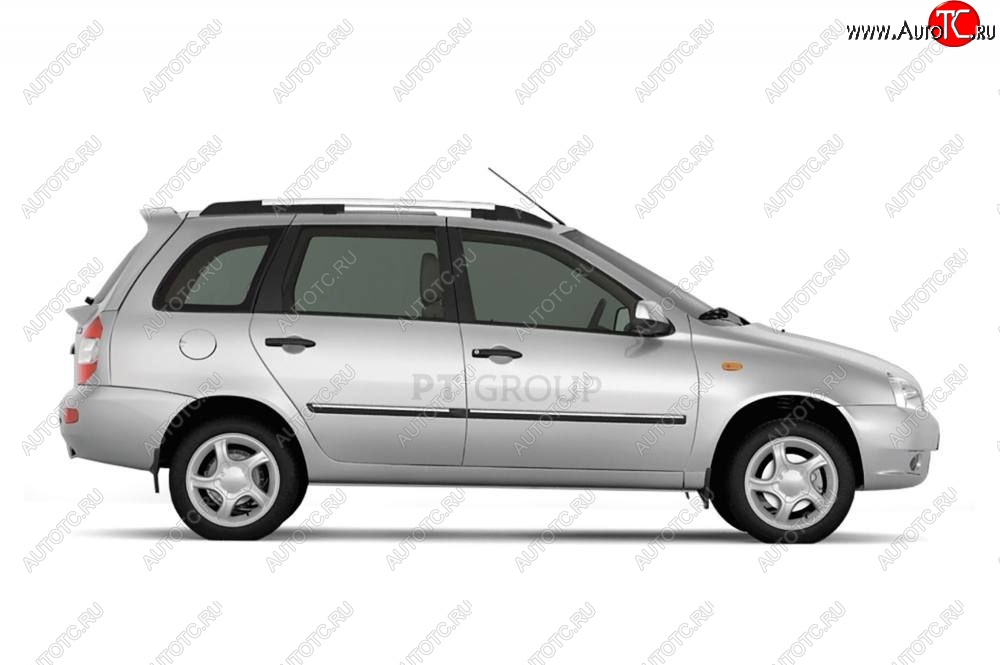 5 319 р. Рейлинги (Cеребристый муар) (под крышу с ребром) Комфорт LADA Kalina I Универсал 2004-2013  Лада Калина  1117 (2004-2013) универсал (Серебристый муар, крыша с ребром жесткости)  с доставкой в г. Пермь