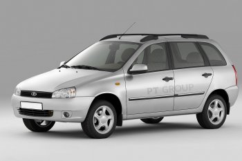 5 319 р. Рейлинги Petroil Tuning Комфорт  Лада Калина  1117 (2004-2013) универсал (Черный муар, крыша с ребром жесткости)  с доставкой в г. Пермь. Увеличить фотографию 2