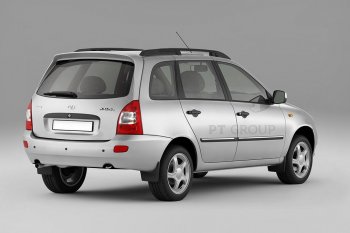 5 319 р. Рейлинги Petroil Tuning Комфорт  Лада Калина  1117 (2004-2013) универсал (Черный муар, крыша с ребром жесткости)  с доставкой в г. Пермь. Увеличить фотографию 3