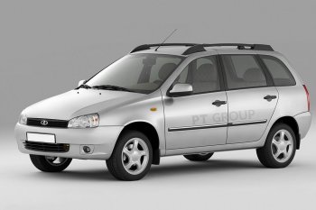 Рейлинги Petroil Tuning Усиленные Лада Калина  1117 (2004-2013) универсал (Черный муар, крыша с ребром жесткости)