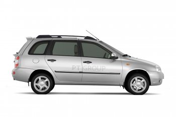 5 319 р. Рейлинги Petroil Tuning Усиленные  Лада Калина  1117 (2004-2013) универсал (Черный муар, крыша с ребром жесткости)  с доставкой в г. Пермь. Увеличить фотографию 2