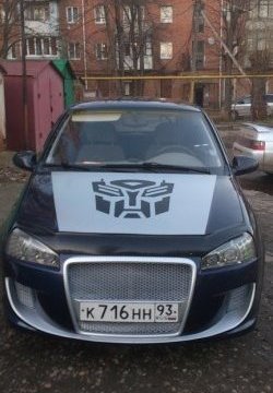 9 399 р. Передний бампер Я-робот Лада Калина 1118 седан (2004-2013) (Неокрашенный, сетка в воздухозаборниках)  с доставкой в г. Пермь. Увеличить фотографию 13