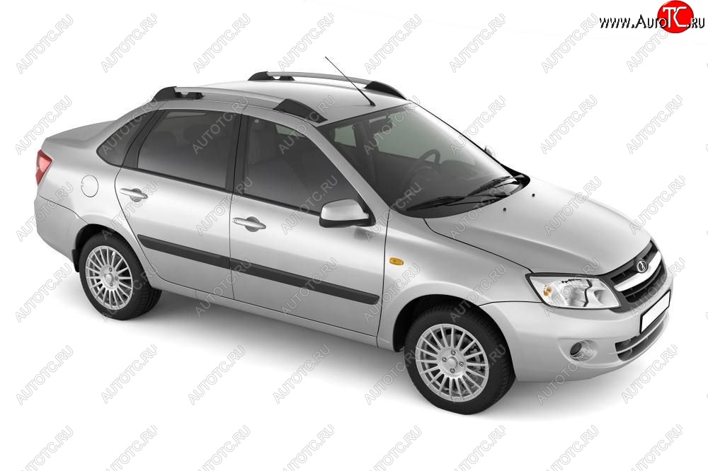 5 319 р. Рейлинги Petroil Tuning Усиленные  Лада Гранта  2190 - Калина  1118 (Серебристый муар)  с доставкой в г. Пермь