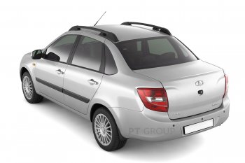 5 319 р. Рейлинги Petroil Tuning Усиленные  Лада Гранта  2190 - Калина  1118 (Черный муар)  с доставкой в г. Пермь. Увеличить фотографию 2