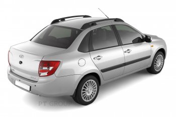 5 319 р. Рейлинги Petroil Tuning Усиленные  Лада Гранта  2190 - Калина  1118 (Черный муар)  с доставкой в г. Пермь. Увеличить фотографию 3