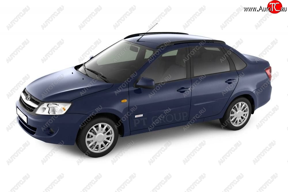 6 329 р. Рейлинги Petroil Tuning Комфорт  Лада Гранта  2190 - Калина  1118 (Черный муар)  с доставкой в г. Пермь