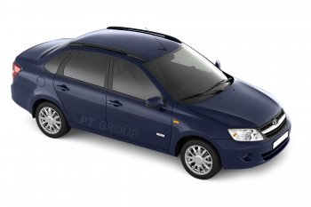 6 329 р. Рейлинги Petroil Tuning Комфорт  Лада Гранта  2190 - Калина  1118 (Черный муар)  с доставкой в г. Пермь. Увеличить фотографию 3
