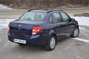 6 329 р. Рейлинги Petroil Tuning Комфорт  Лада Гранта  2190 - Калина  1118 (Черный муар)  с доставкой в г. Пермь. Увеличить фотографию 4
