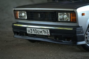 Накладка на передний бампер Autodemic Лада 2104 (1984-2012) (Текстурная поверхность)