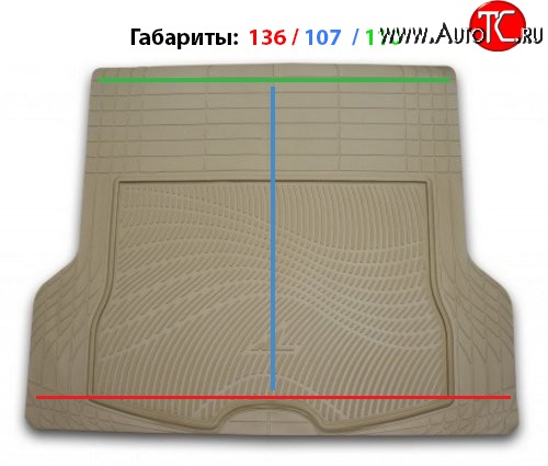 6 699 р. Универсальный коврик в багажник Element-Autofamily (полиуретан) Honda Mobilio 2 DD4,DD5 1-ый рестайлинг (2017-2019) (бежевый)  с доставкой в г. Пермь