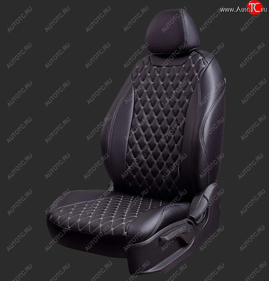 14 999 р. Чехлы для сидений Lord Autofashion Байрон (экокожа)  Лада 2108 - 2115 (Черный, вставка черная, строчка серая)  с доставкой в г. Пермь