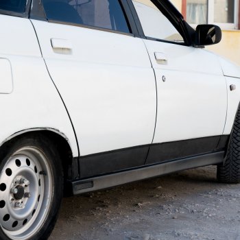 699 р. Пороги накладки Autodemic (Лапша c cеткой) Лада 2112 хэтчбек (1999-2008)  с доставкой в г. Пермь. Увеличить фотографию 6