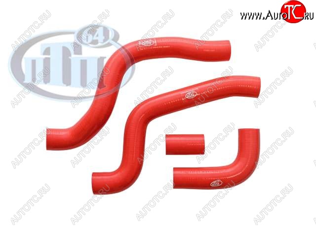 2 249 р. Патрубки радиатора ПТП64 (красный, 4-ёх слойный, армированый) Лада 2110 седан (1995-2007)  с доставкой в г. Пермь