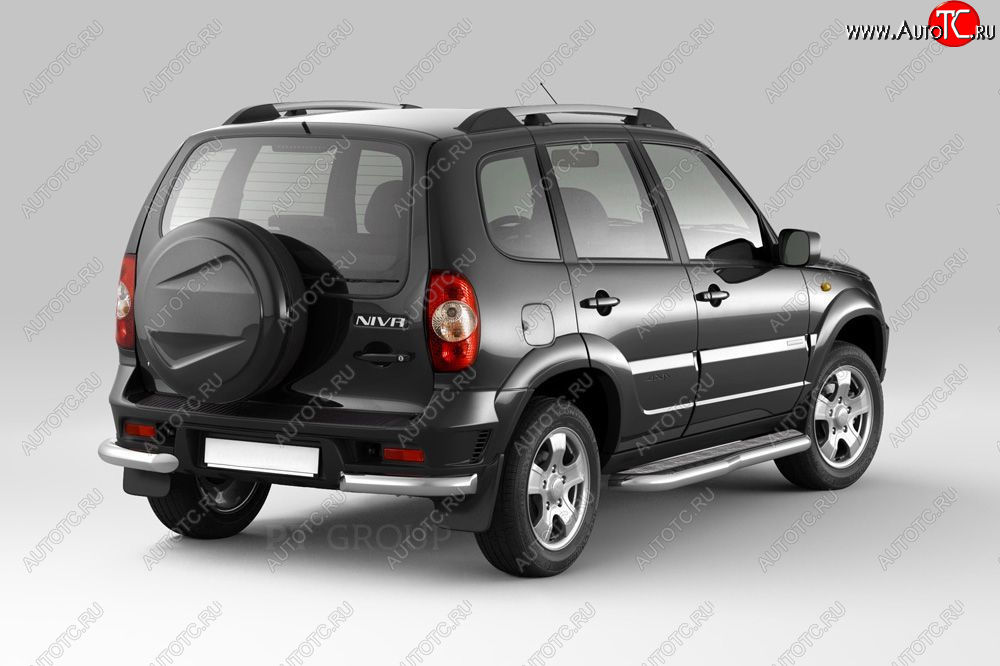 11 189 р. Защита заднего бампера PT GROUP угловая Ø63мм (НПС) LADA Niva Travel 2021-/ LADA Niva 2020-/ CHEVROLET Niva 2  Лада 2123 (Нива Шевроле) - Нива Трэвел (Нержавейка полированная)  с доставкой в г. Пермь