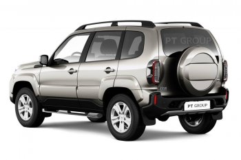 Защита порогов Petroil Tuning (Ø63 мм, с проступью) Лада 2123 (Нива Шевроле) 2 рестайлинг (2020-2021) (Нержавейка полированная)