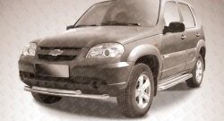 Двойная защита переднего бампера из труб диаметрами по 57 мм Slitkoff Chevrolet Niva  2123 (2009-2020), Лада 2123 (Нива Шевроле) (2009-2021)