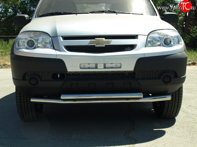 70 999 р. Двойная защита переднего бампера d63.5 мм Металл Дизайн  Chevrolet Niva  2123 (2009-2020), Лада 2123 (Нива Шевроле) (2009-2021) (Сталь с покрытием, цвет серебристый)  с доставкой в г. Пермь