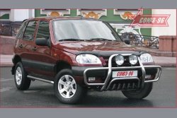 14 399 р. Решетка передняя с защитой бампера Souz-96 (d60) Chevrolet Niva 2123 дорестайлинг (2002-2008)  с доставкой в г. Пермь. Увеличить фотографию 2