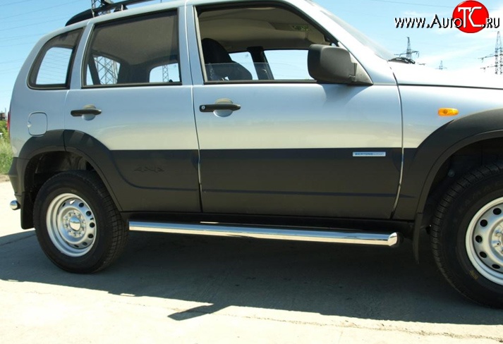 10 449 р. Защита порогов d76 мм Металл Дизайн  Chevrolet Niva  2123 (2009-2020), Лада 2123 (Нива Шевроле) (2009-2021) (полированная нержавейка)  с доставкой в г. Пермь