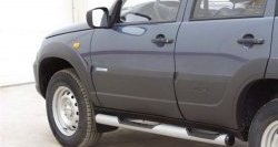 62 999 р. Защита порогов с проступью d76 мм Металл Дизайн  Chevrolet Niva  2123 (2009-2020), Лада 2123 (Нива Шевроле) (2009-2021) (Сталь с покрытием (метал. торцы), Цвет серебристый)  с доставкой в г. Пермь. Увеличить фотографию 2