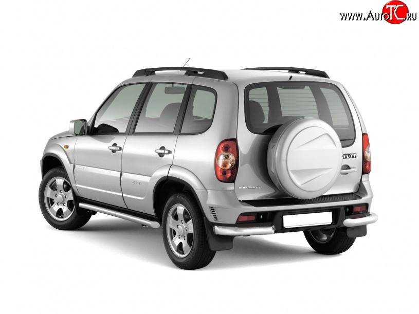 6 299 р. Защита заднего бампера (углы 63 мм) Petroil Tuning  Chevrolet Niva  2123 (2009-2020), Лада 2123 (Нива Шевроле) (2009-2020) (Нержавеющая полированная сталь)  с доставкой в г. Пермь