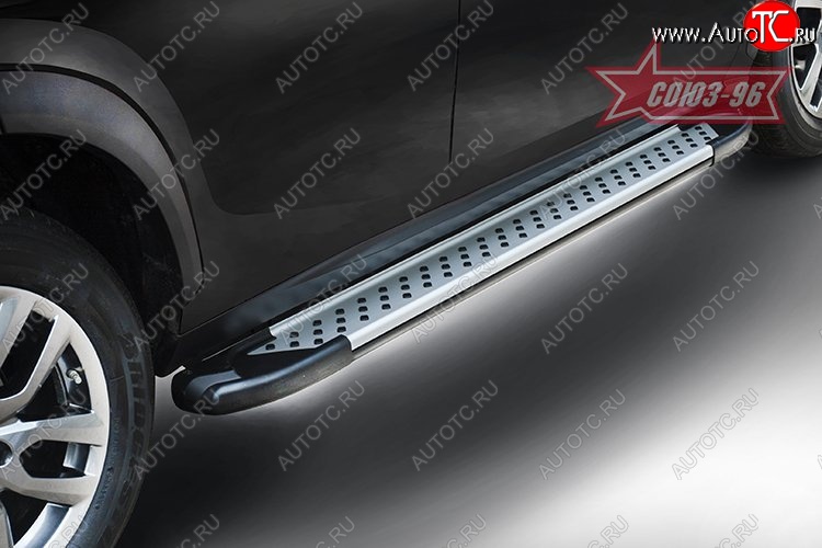 7 919 р. Пороги из алюминиевого профиля (от 2014 г.) Souz-96 Лада 2123 (Нива Шевроле) 2 рестайлинг (2020-2021)  с доставкой в г. Пермь