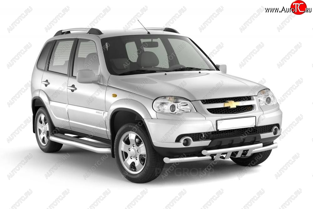 6 379 р. Рейлинги Petroil Tuning Усиленные  Chevrolet Niva  2123 (2009-2020), Лада 2123 (Нива Шевроле) (2002-2021), Лада Нива Трэвел (2021-2025) (Серебристый муар)  с доставкой в г. Пермь