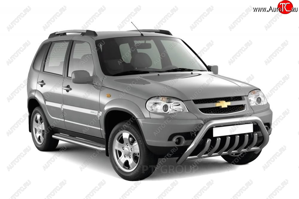 6 379 р. Рейлинги Petroil Tuning Комфорт  Chevrolet Niva  2123 (2009-2020), Лада 2123 (Нива Шевроле) (2002-2021), Лада Нива Трэвел (2021-2025) (Серебристый муар)  с доставкой в г. Пермь