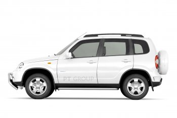 6 379 р. Рейлинги Petroil Tuning Комфорт  Chevrolet Niva  2123 (2002-2020), Лада 2123 (Нива Шевроле) (2002-2021), Лада Нива Трэвел (2021-2025) (Черный муар)  с доставкой в г. Пермь. Увеличить фотографию 2