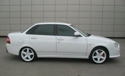 9 399 р. Передний бампер Lancer Style Лада Приора 2170 седан дорестайлинг (2007-2014) (Неокрашенный)  с доставкой в г. Пермь. Увеличить фотографию 3