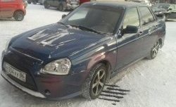 9 399 р. Передний бампер Lancer Style Лада Приора 2170 седан дорестайлинг (2007-2014) (Неокрашенный)  с доставкой в г. Пермь. Увеличить фотографию 8