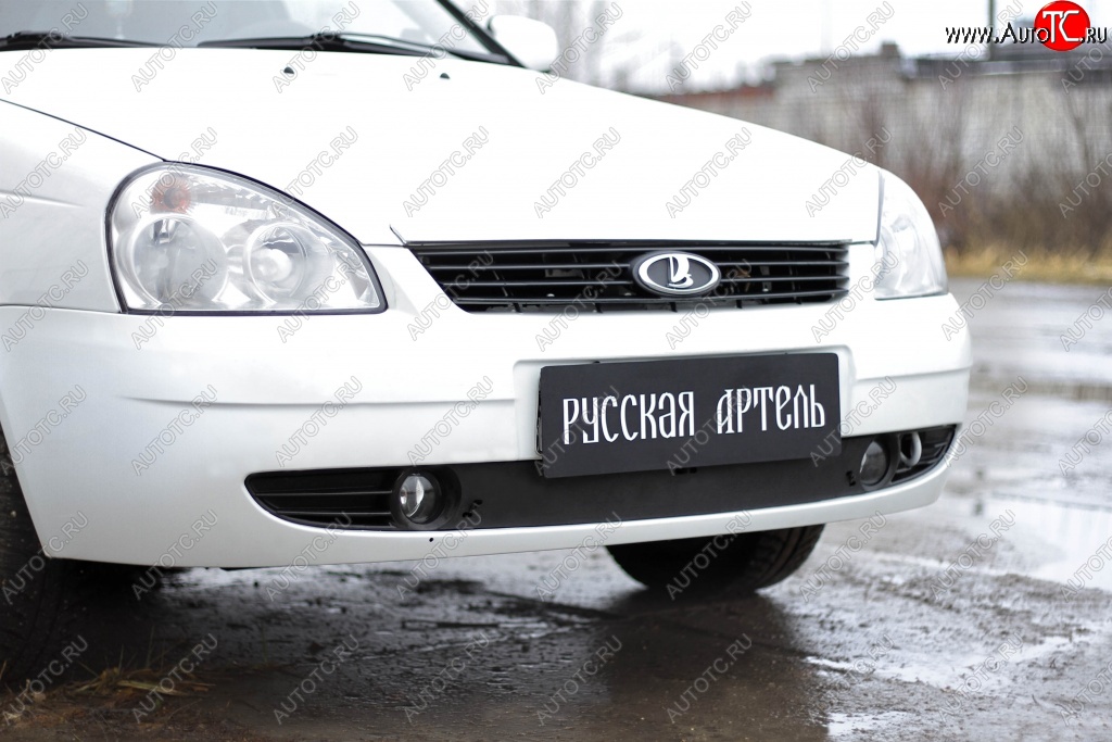 849 р. Зимняя заглушка решетки переднего бампера РА  Лада Приора  2172 (2008-2014) хэтчбек дорестайлинг  с доставкой в г. Пермь