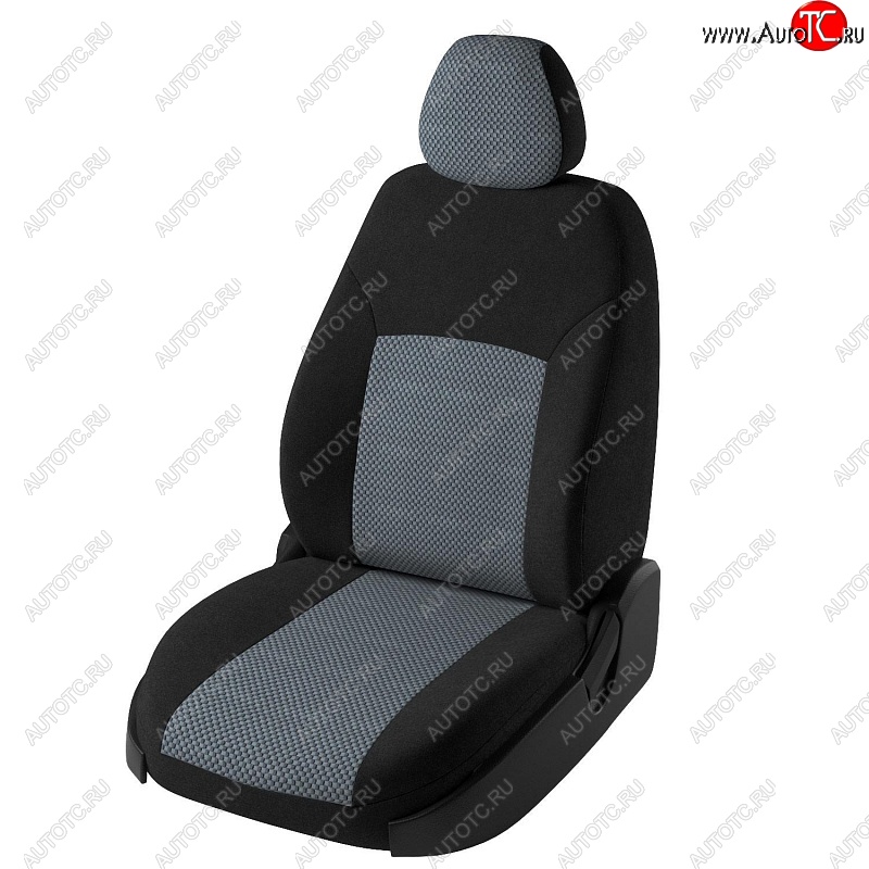 6 349 р. Чехлы для сидений (дорестайлинг) Lord Autofashion Дублин (жаккард) Лада Приора 2172 хэтчбек дорестайлинг (2008-2014) (Черный, вставка Стежок серый)  с доставкой в г. Пермь