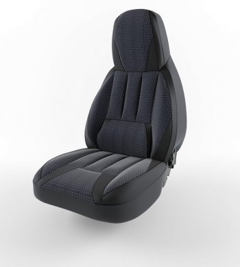Чехлы для сидений Lord Autofashion Форсаж (экокожа) Лада Приора 2172 хэтчбек дорестайлинг (2008-2014) (Черный, вставка жаккард Ёж белый)