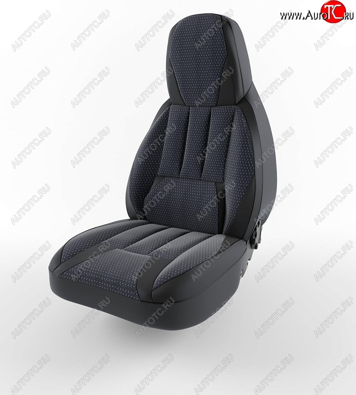 4 199 р. Чехлы для сидений Lord Autofashion Форсаж (экокожа) Лада Приора 2172 хэтчбек дорестайлинг (2008-2014) (Черный, вставка жаккард Ёж белый)  с доставкой в г. Пермь