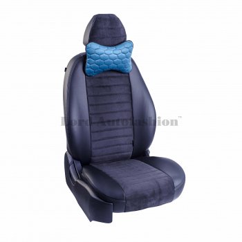2 579 р. Подушка-косточка Lord Autofashion Соты (экокожа/велюр, 2 шт.)   (Бирюзовый)  с доставкой в г. Пермь. Увеличить фотографию 4