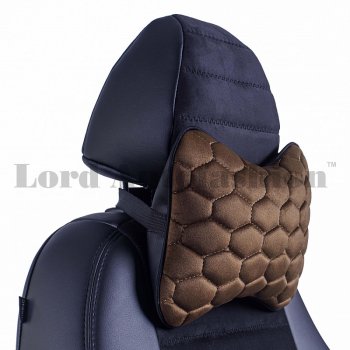 Подушка-косточка Lord Autofashion Соты (экокожа/велюр, 2 шт.)  (Коричневый)