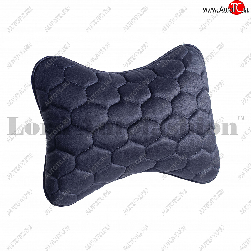 799 р. Подушка-косточка Lord Autofashion Соты (экокожа/велюр, 2 шт.)   (Черный)  с доставкой в г. Пермь