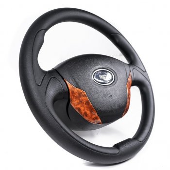 3 389 р. Рулевое колесо Turbo (Ø360 мм) Лада Приора 2172 хэтчбек дорестайлинг (2008-2014) (Дерево)  с доставкой в г. Пермь. Увеличить фотографию 2