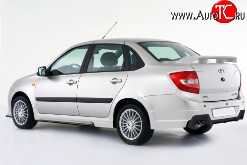 2 749 р. Накладка Sport-Style на задний бампер  Лада Гранта  2190 (2011-2017) седан дорестайлинг (Неокрашенная)  с доставкой в г. Пермь