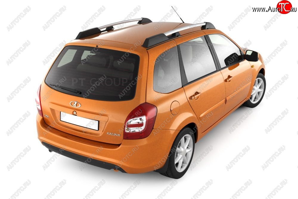 5 319 р. Рейлинги усиленные Petroil Tuning  Лада Калина  2194 (2014-2018) универсал (Серебристый муар)  с доставкой в г. Пермь