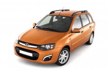 5 319 р. Рейлинги усиленные Petroil Tuning  Лада Калина  2194 (2014-2018) универсал (Черный муар)  с доставкой в г. Пермь. Увеличить фотографию 2