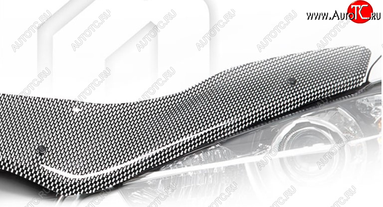 2 399 р. Дефлектор капота CA-Plastic  Лада Нива Трэвел (2021-2025) (212300-80) (Шелкография карбон-серебро)  с доставкой в г. Пермь