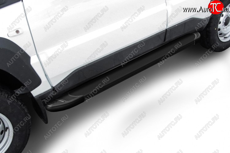 13 099 р. Пороги алюминиевые Slitkoff  Лада Нива Трэвел (2021-2025) (212300-80) (Optima Black )  с доставкой в г. Пермь