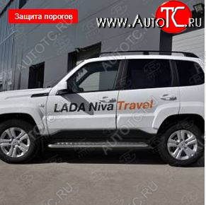 22 999 р. Пороги SLITKOFF d42 с листом  Лада Нива Трэвел (2021-2025) (212300-80) (лист алюминий, труба сталь)  с доставкой в г. Пермь