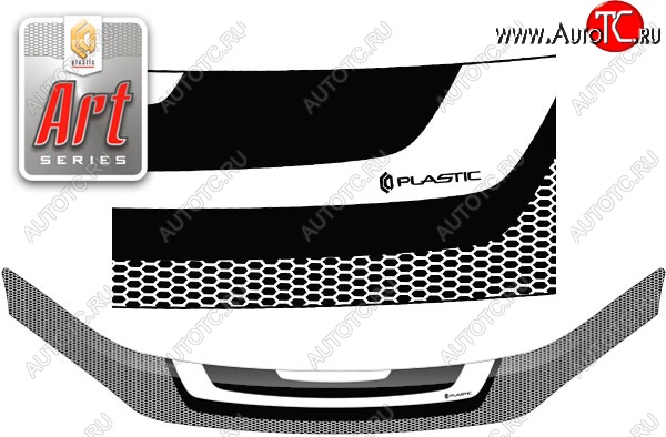 2 199 р. Дефлектор капота CA-Plastiс  Лада Гранта FL  2190 (2018-2025) седан рестайлинг (Серия Art серебро)  с доставкой в г. Пермь