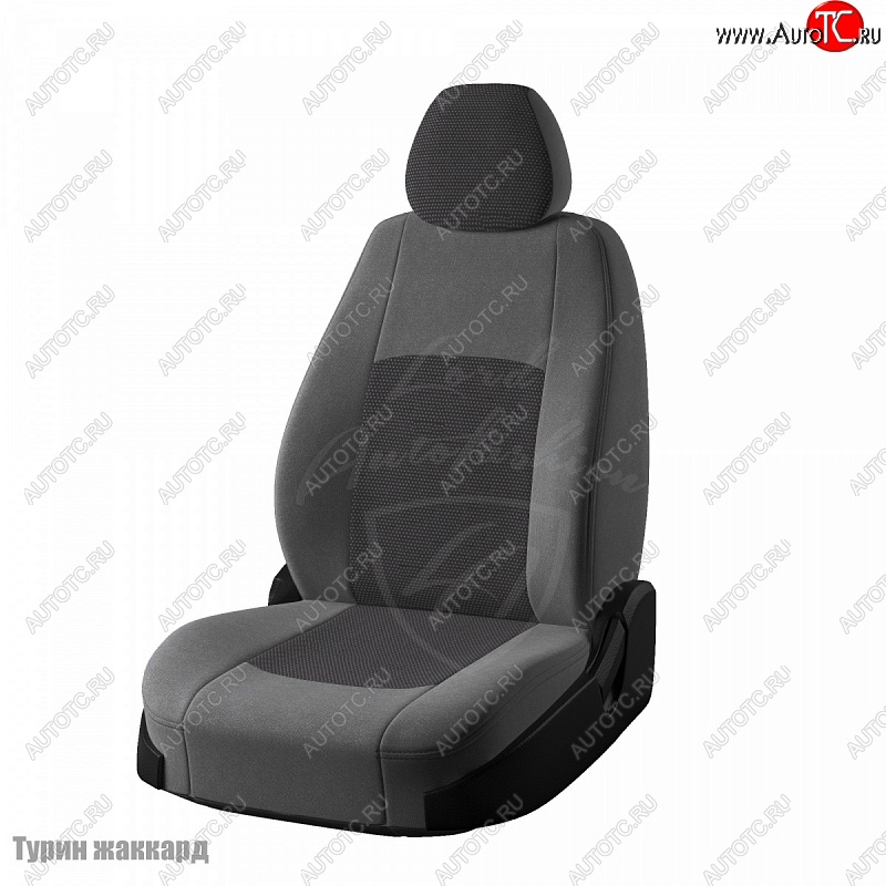 6 749 р. Чехлы для сидений (Люкс) Lord Autofashion Турин (жаккард, раздельная спинка)  Лада Гранта FL ( 2191,  2190,  2194,  2192) (2018-2025) лифтбек, седан, универсал, хэтчбек (Серый Норд, вставка Тропик)  с доставкой в г. Пермь